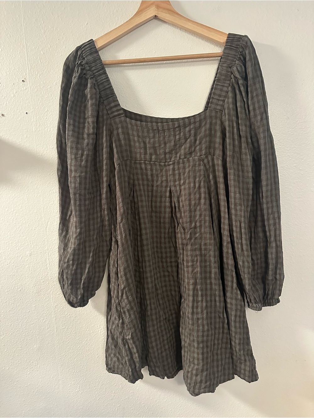 Carly Jean Los Angeles Olive Green Plaid Mini Dress